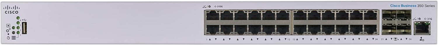 Cisco Business CBS350-24XT Managed Switch | 24 Port 10GE | 4x10G SFP+ Shared | Limited Lifetime Hardware Warranty (CBS350-24XT-UK) image 1 Cisco Business CBS350-24XT Managed Switch | 24 Port 10GE | 4x10G SFP+ Shared | Limited Lifetime Hardware Warranty (CBS350-24XT-UK) image 1